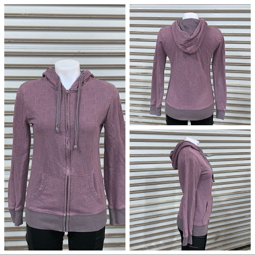 Threads 4 Thought zip up hoodie pink and gray